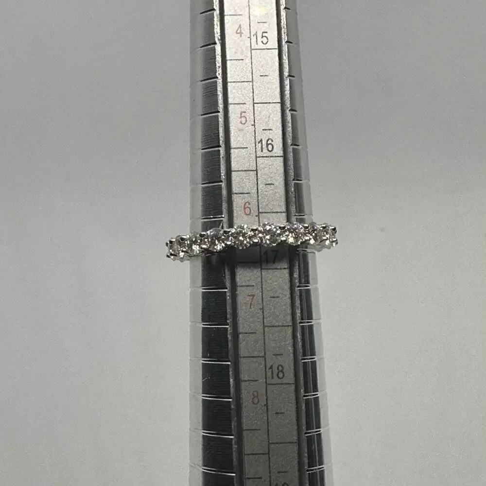 Moissanite Diamond Eternity Band Infinity Ring Pt950 Plated 925 GRA Size 6.5